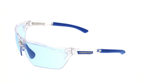 MCR Dominator® DM3 Safety Glasses - Light Blue Lens - Clear Frame - MAX6 Anti-Fog Coating - Box of 12 - Part# DM1323PF