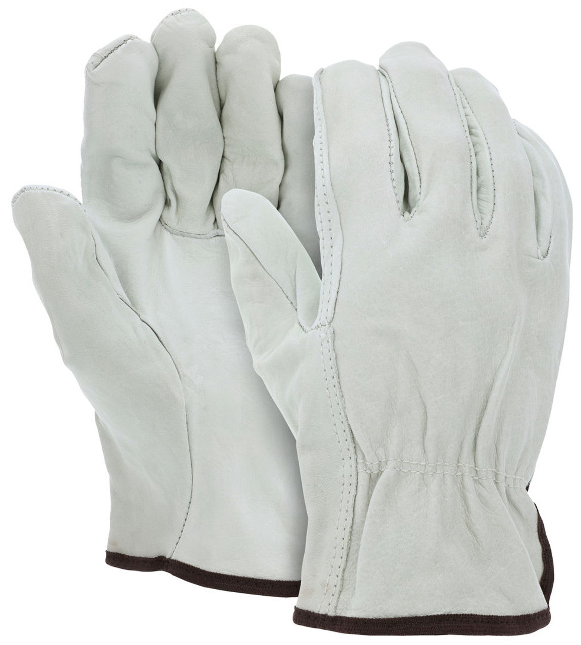 MCR Leather Drivers Work Gloves - Competitive Value (CV) C+ Grade Grain Cow - Straight Thumb - Cowskin Leather Provides Excellent Strength and Abrasion Resistance - Box of 12