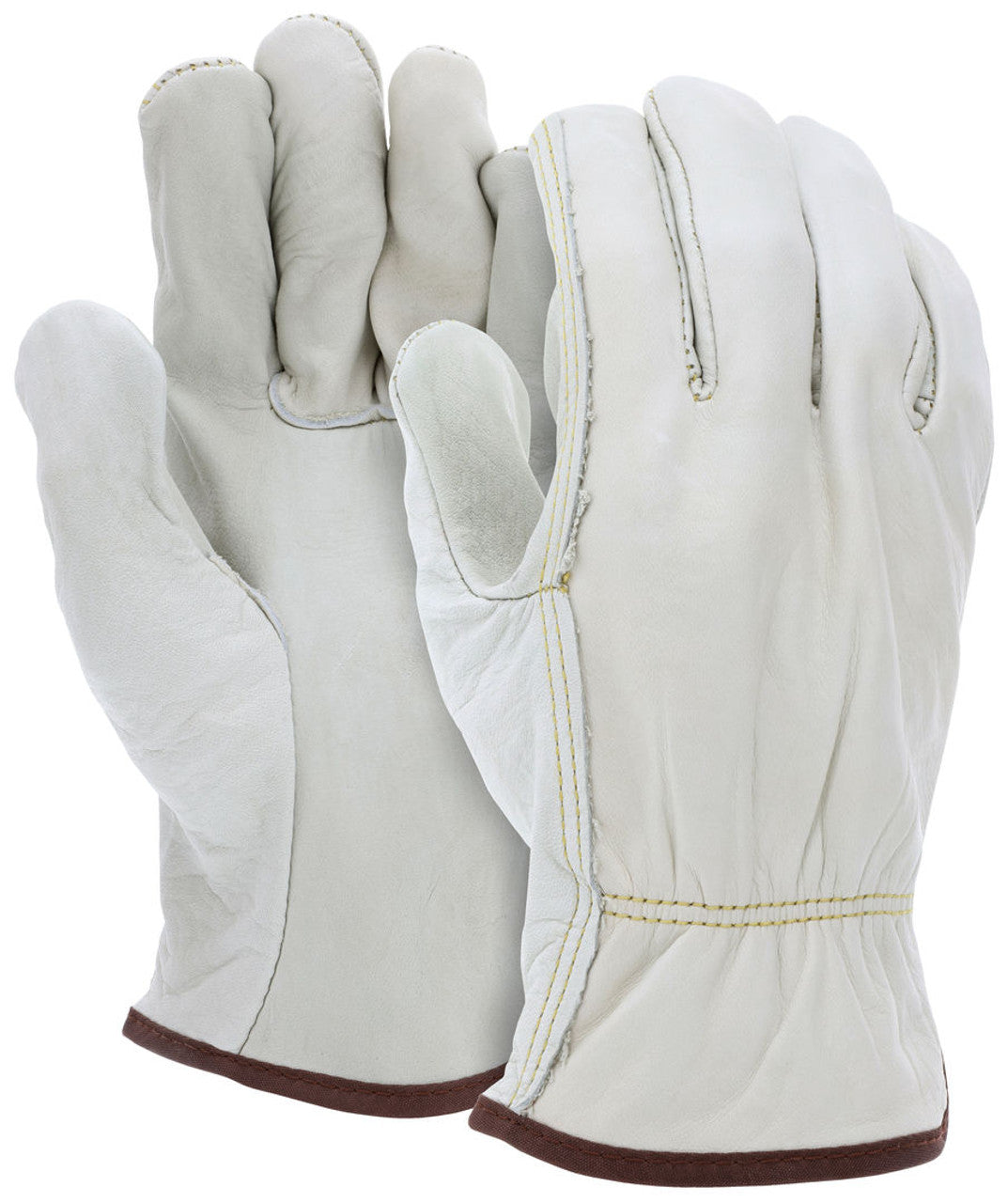 MCR Leather Drivers Work Gloves - Competitive Value (CV) C+ Grade Unlined Grain Cow Leather - Straight Thumb - Box of 12