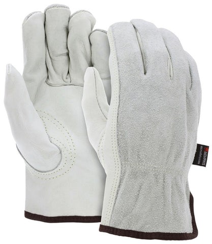 MCR Leather Drivers Work Gloves - Competitive Value (CV) C Grade - Grain Leather Palm - Split Leather Back - Keystone Thumb - Box of 12