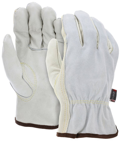 MCR Leather Drivers Work Gloves - Competitive Value (CV) C Grade Grain Palm - Split Leather Back - Keystone Thumb - Sewn with DuPont™ Kevlar® - Box of 12
