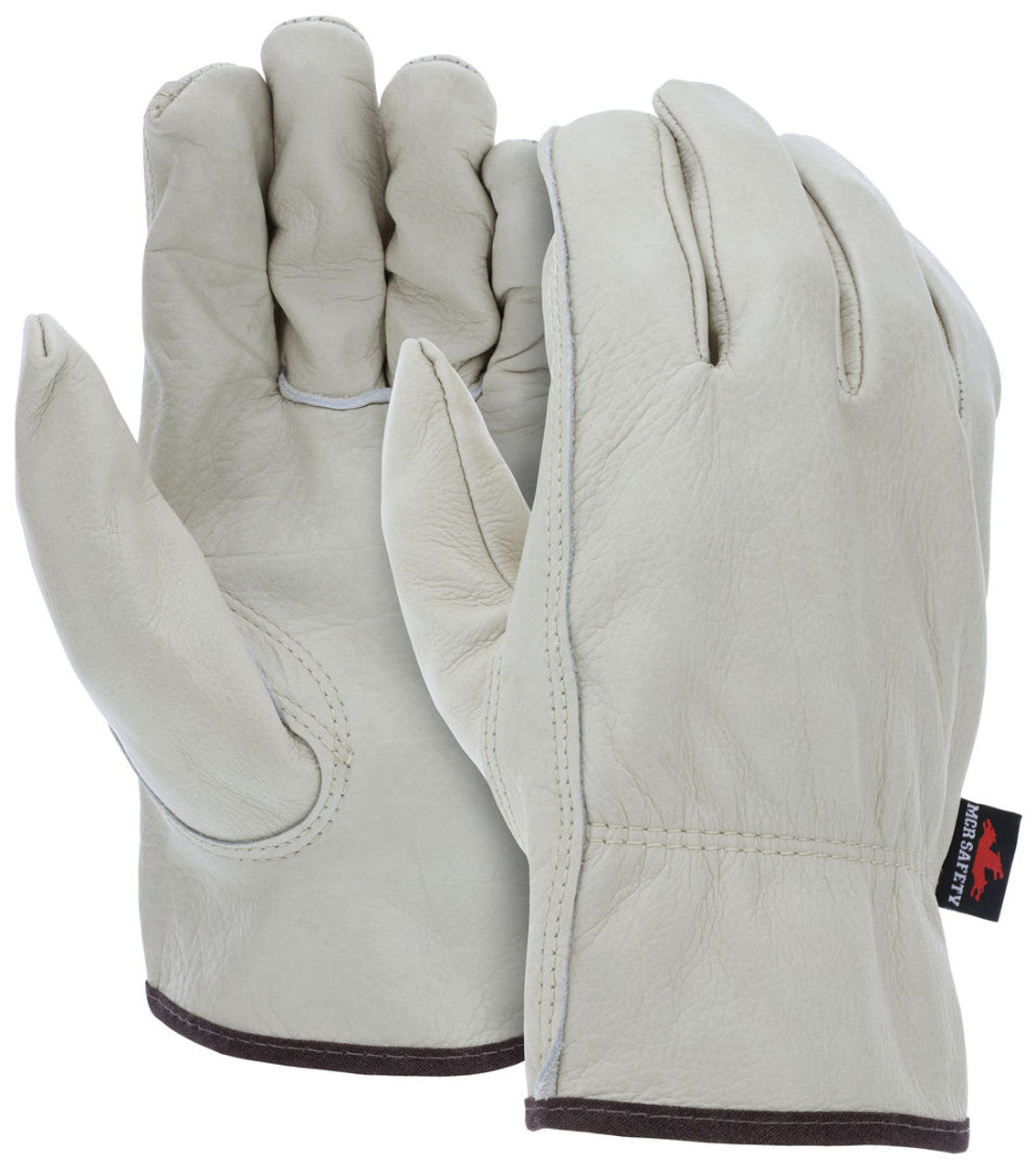 MCR Leather Drivers Work Gloves - Select B Grade Grain Cowskin Leather - Keystone Thumb - Box of 12