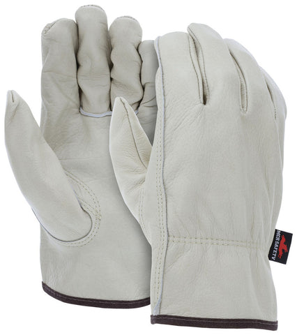 MCR Leather Drivers Work Gloves - Select B Grade Grain Cowskin Leather - Keystone Thumb - Box of 12