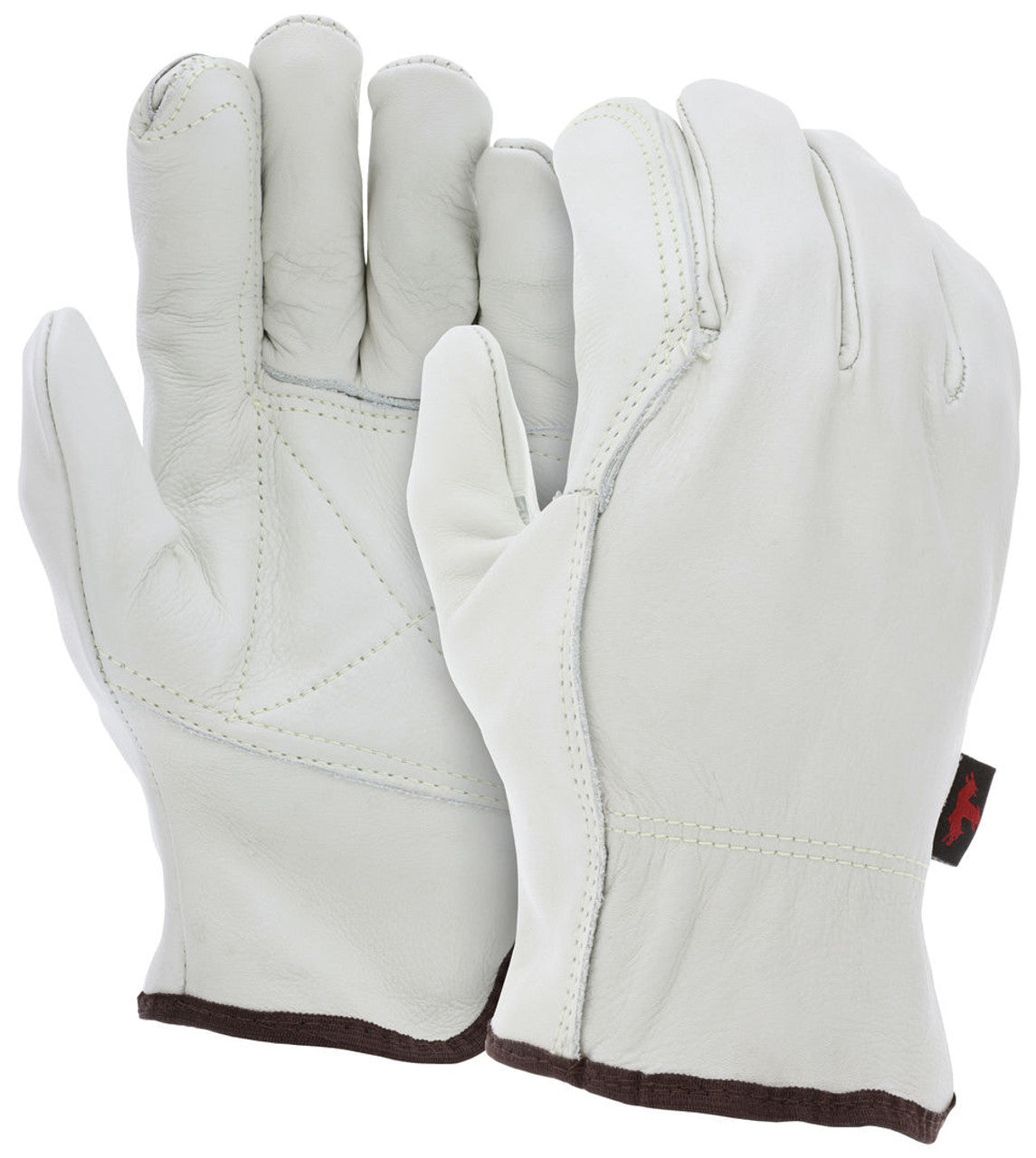 MCR Leather Drivers Work Gloves - Competitive Value (CV) C+ Grade Grain Leather - Double Palm - Wing Thumb - Box of 12