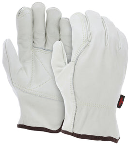 MCR Leather Drivers Work Gloves - Competitive Value (CV) C+ Grade Grain Leather - Double Palm - Wing Thumb - Box of 12