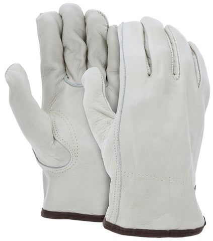 MCR Leather Drivers Work Gloves - Select Grade Cow Grain Leather - Keystone Thumb -Small - Box of 12 - Part# 3211INS