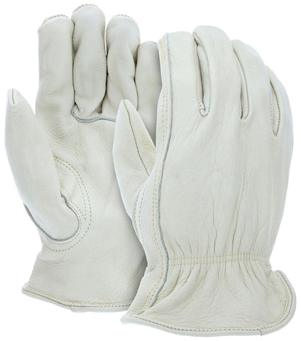 MCR Leather Drivers Work Gloves - Select B Grade Grain Cowskin Leather - Keystone Thumb - Sewn with DuPont® Kevlar® - Box of 12