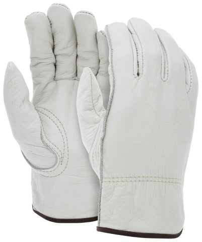 MCR Leather Drivers Work Gloves - Competitive Value (CV) C+ Grade Grain Cowskin Leather - Keystone Thumb - Box of 12