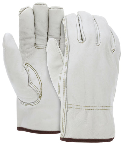 MCR Leather Drivers Insulated Work Gloves -Competitive Value (CV) C+ Grade Grain Cow Leather - Insulated Gloves with Thermal Lining - Keystone Thumb - Box of 12