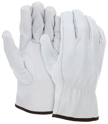 MCR Leather Drivers Work Gloves - Competitive Value (CV) C Grade Leather - Buffalo Grain Leather - Keystone Thumb - Box of 12