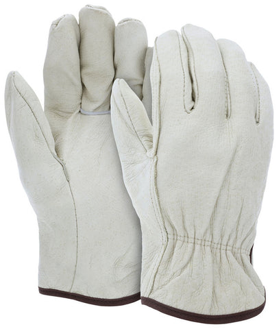 MCR Leather Drivers Work Gloves - Competitive Value (CV) C Grade Unlined Grain Pigskin - Straight Thumb - Box of 12