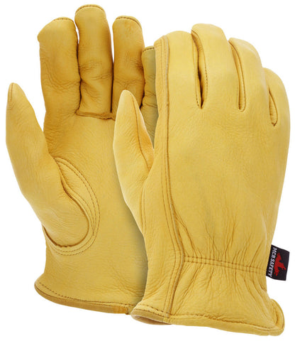 MCR Leather Driver Work Gloves - Select B Grade Grain Deer Leather - Keystone Thumb - Box of 12