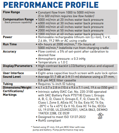 SKC AirChek Essential+ Sampling Pump Rental