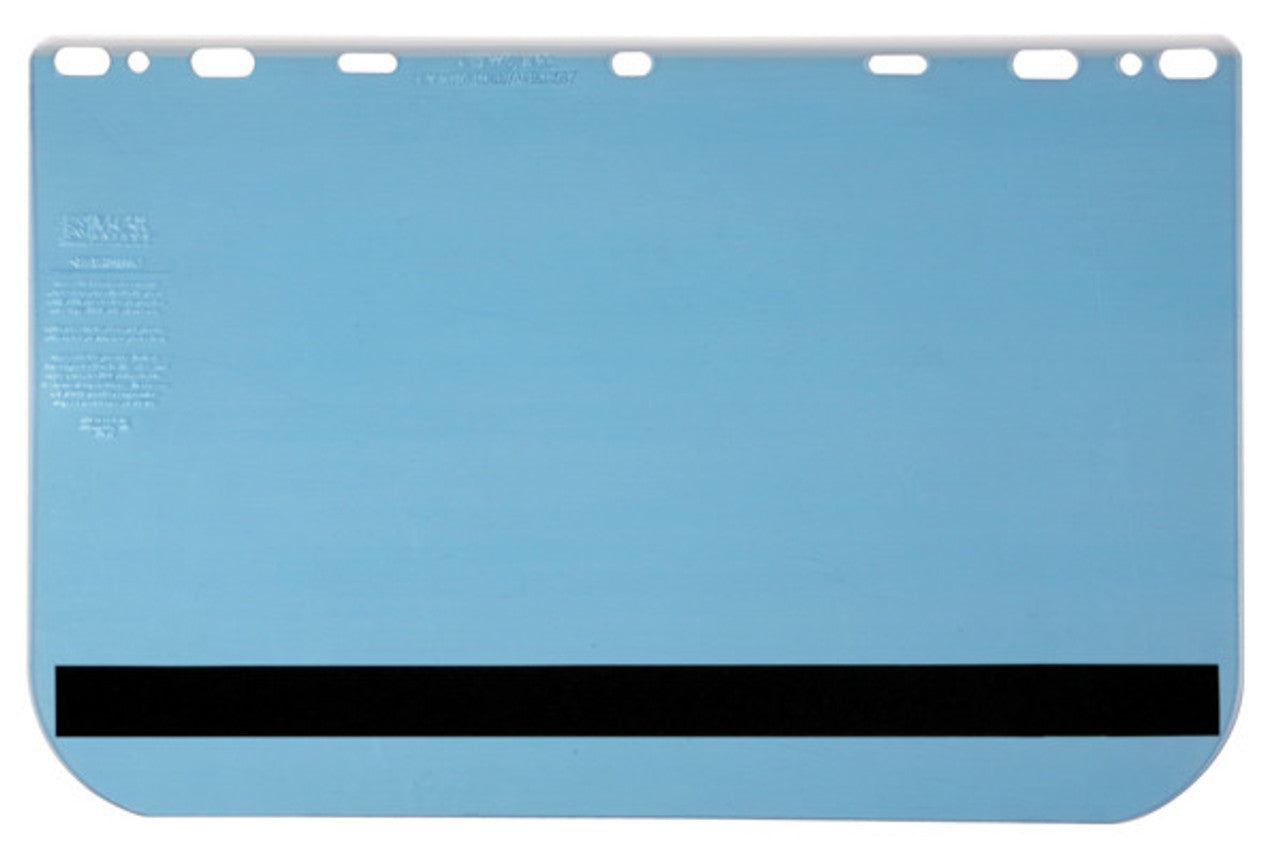 MCR Safety Face Shield - Universal Clear Impact Resistant - PETG Material - 10 Inches x 15.375 Inches x .040 Inches - 1-inch Hook and Loop Strip Fits HBS100 Hydroblast Suits - Box of 25 Part# 101640SS