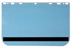 MCR Safety Face Shield - Universal Clear Impact Resistant - PETG Material - 10 Inches x 15.375 Inches x .040 Inches - 1-inch Hook and Loop Strip Fits HBS100 Hydroblast Suits - Box of 25 Part# 101640SS