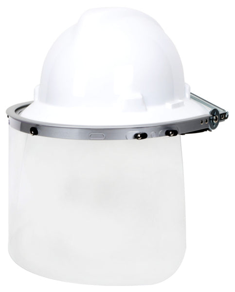 MCR Aluminum Face Shield Bracket - Fits Full Brim Hardhats - Silver Lightweight Aluminum - Bracket Only, Face Shield Not Included Part# 102FB