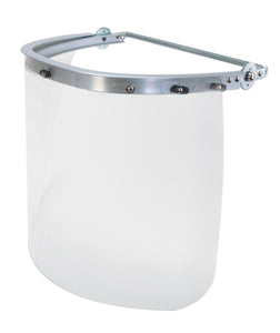 MCR Face Shield Bracket - For Cap-Style Hardhat - Silver Lightweight Aluminum - Fits Most Manufacturers Hardhats Part# 102