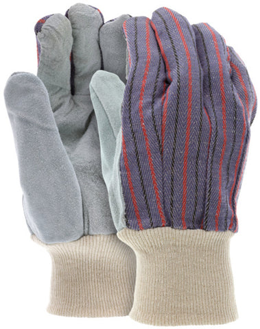 MCR Clute Pattern Leather Palm Work Gloves - Large - Box of 12 - Part# 1040