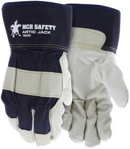 MCR Artic Jack Series - Leather Palm Insulated Work Gloves - Premium A Grade Grain Pigskin - Wool Lined - 2.5 Inch Rubberized Safety Cuff - Wool Lining Provides Warmth - Box of 12