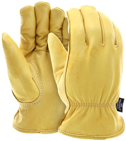 MCR Big Buck Insulated Leather Drivers Work Gloves - Lined with 3M C100 Thinsulate® - Premium A Grade Grain Deerskin - Keystone Thumb - Box of 12