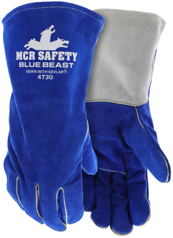 MCR Safety War Horse® - Leather Welding Work Gloves - Premium A Grade Side Split Leather - Foam Lining - Wing Thumb - Box of 12
