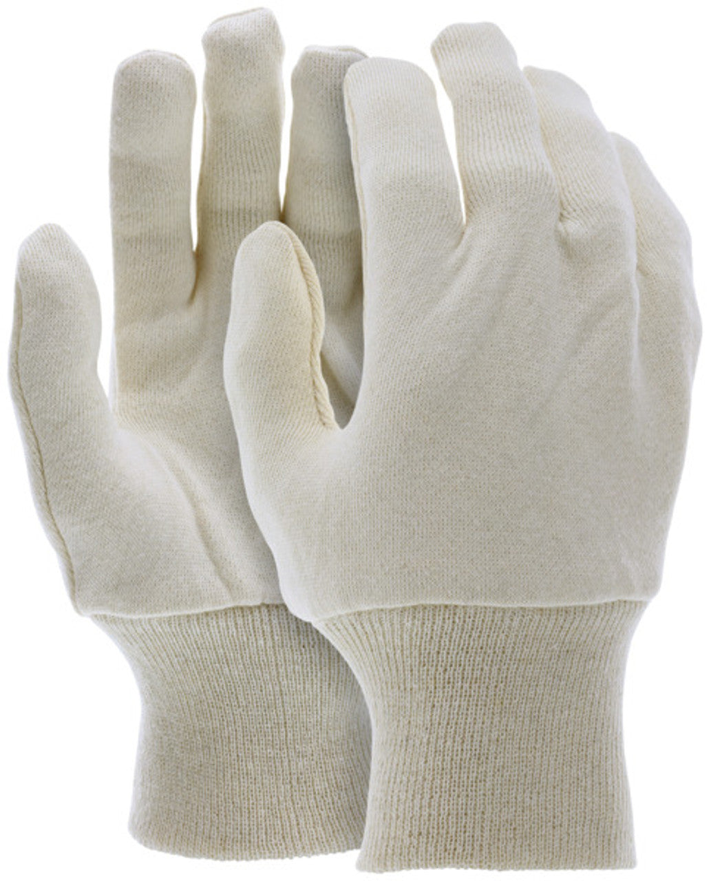 MCR Natural Jersey Work Gloves - Reversible Pattern with Knit Wrist - 100% Cotton - Reversible Pattern - Box of 12