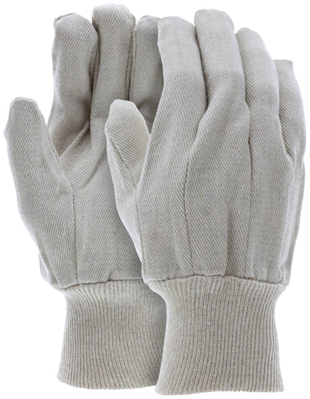 MCR Canvas Work Gloves - Clute Pattern with Knit Wrist - Cotton Polyester Blend - Straight Thumb - 10 Ounce Natural Cotton Canvas Fabric - Box of 12