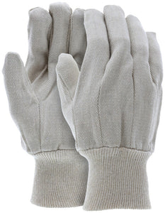 MCR Canvas Work Gloves - Clute Pattern with Knit Wrist - Cotton Polyester Blend - Straight Thumb - 10 Ounce Natural Cotton Canvas Fabric - Box of 12