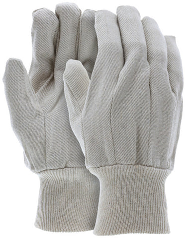MCR Canvas Work Gloves - Clute Pattern with Knit Wrist - Cotton Polyester Blend - Straight Thumb - 10 Ounce Natural Cotton Canvas Fabric - Box of 12