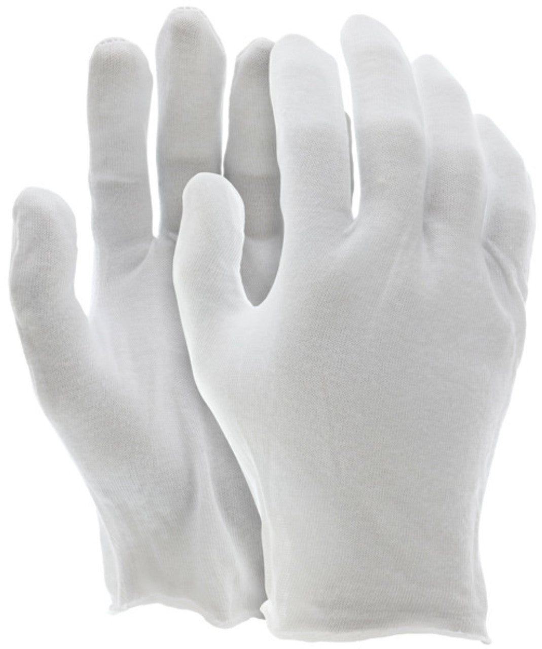 MCR White Inspectors Gloves - Reversible and Unhemmed - 100% Cotton Lisle - Straight Thumb - Case of 100