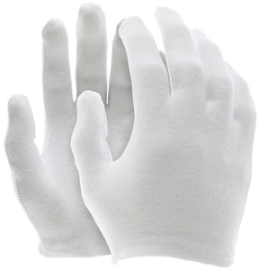 MCR White Inspectors Gloves - Reversible and Hemmed - 100% Cotton Lisle - Straight Thumb - Case of 50