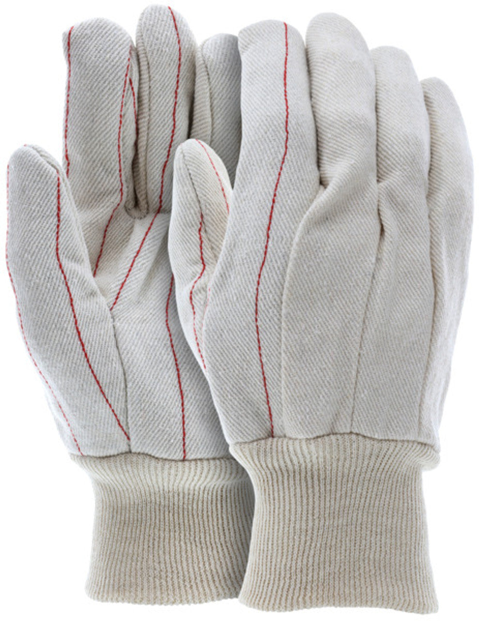 MCR Double Palm Work Gloves - 18 Ounce Cotton Gloves - Clute Pattern with Straight Thumb - Knit Wrist - Good for Applications Requiring Low Heat Protection - Box of 12