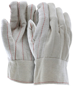 MCR Double Palm Work Gloves - 18 Ounce Cotton Polyester Blend - Clute Pattern with Straight Thumb - 2.5 Inch Plasticized Band Top - Box of 12