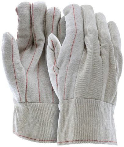 MCR Double Palm Work Gloves - 18 Ounce Cotton Polyester Blend - Clute Pattern with Straight Thumb - 2.5 Inch Plasticized Band Top - Box of 12