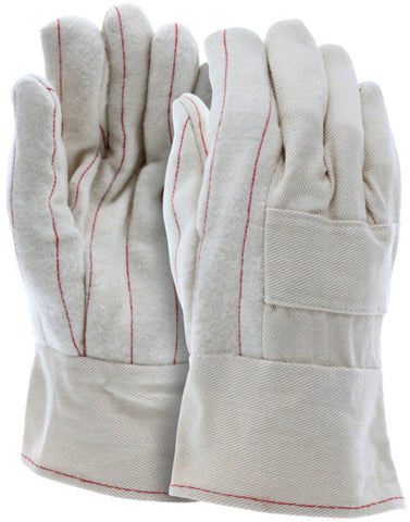 MCR Premium Hot Mill Work Gloves - 36 Ounce Heavy Weight Fabric - 2.5 Inch Band Top - Burlap Lined - Knuckle Strap - Heat Resistant Cotton Work Gloves - Box of 12