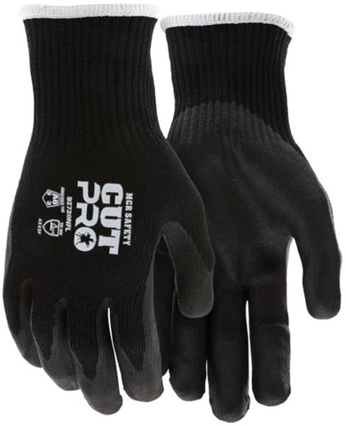 MCR Safety CutPro® - 10 Gauge HyperMax® HPPE Shell - Cut, Abrasion and Puncture Resistant Work Gloves - Nitrile Foam Coated Palm and Fingertips - Black Shell and Black Nitrile Coating Hide Dirt and Grime - Box of 12