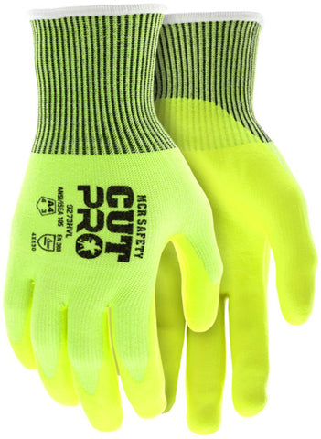 MCR Safety CutPro® - 13 Gauge HyperMax® HPPE Shell - Cut Resistant Work Gloves - Nitrile Foam Coated Palm and Fingertips - Hi-Visibility - Box of 12