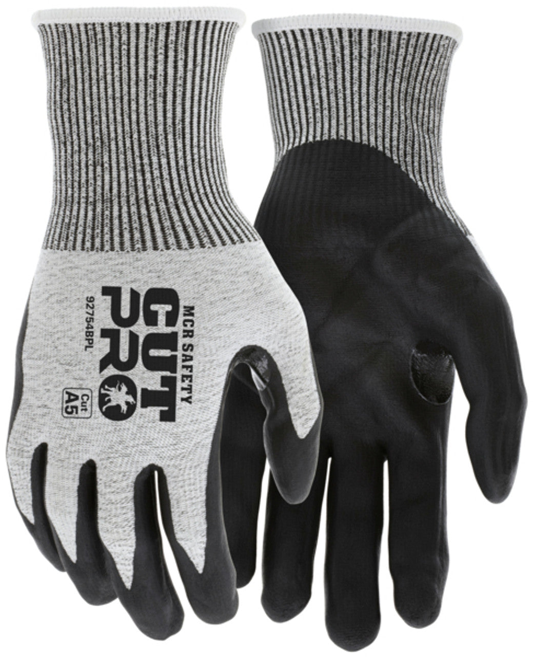 MCR Safety CutPro® - 13 Gauge HyperMax® HPPE Shell - Cut Resistant Work Gloves - Bi-Polymer Coated Palm and Fingertips - Reinforced Thumb Crotch - Vending Packaged - Case of 96