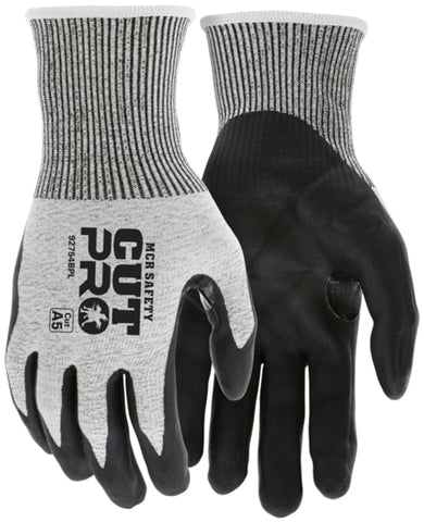 MCR Safety CutPro® - 13 Gauge HyperMax® HPPE Shell - Cut Resistant Work Gloves - Bi-Polymer Coated Palm and Fingertips - Reinforced Thumb Crotch - Vending Packaged - Case of 96