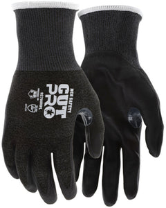 MCR Safety Cut Pro® - 18 Gauge Black HyperMax® HPPE Shell - Nitrile Foam Coated Palm and Fingertips - Reinforced Thumb Crotch - Cut Resistant Work Gloves - Box of 12