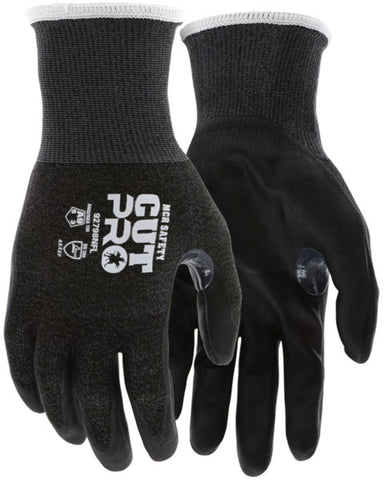 MCR Safety Cut Pro® - 18 Gauge Black HyperMax® HPPE Shell - Nitrile Foam Coated Palm and Fingertips - Reinforced Thumb Crotch - Cut Resistant Work Gloves - Box of 12