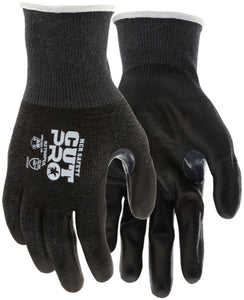MCR Safety Cut Pro® - 18 Gauge Black HyperMax® HPPE Shell - Polyurethane (PU) Coated Palm and Fingertips - Reinforced Thumb Crotch - Cut Resistant Work Gloves - Box of 12