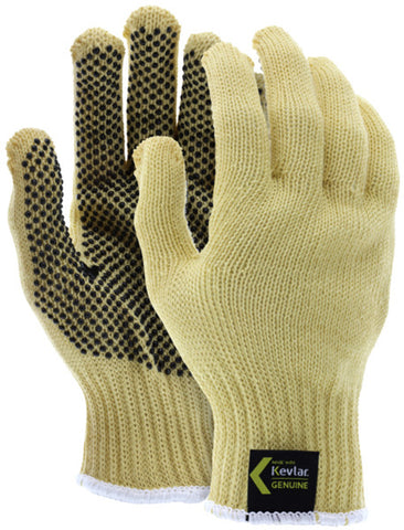 MCR Safety CutPro® - 7 Gauge DuPont™ Kevlar® Aramid Shell - Cut Resistant Work Gloves - PVC Dots on 1 Side - Regular Weight - PVC Dots Aid with Grip and Abrasion Resistance - Box of 12