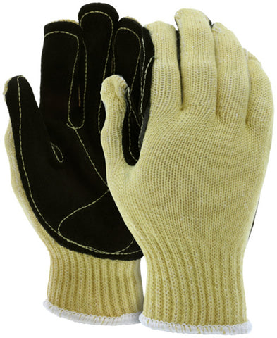 MCR Safety CutPro® - 7 Gauge Kevlar®Aramid Shell with Cotton Interior - Cut-Resistant Work Gloves - Gray Split Leather Palm - Made with DuPont™ Kevlar® - Box of 12