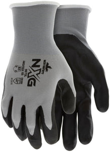 MCR Safety NXG® Work Gloves - 13 Gauge Gray Nylon - Black Nitrile Foam Coated Palm and Fingertips - Box of 12