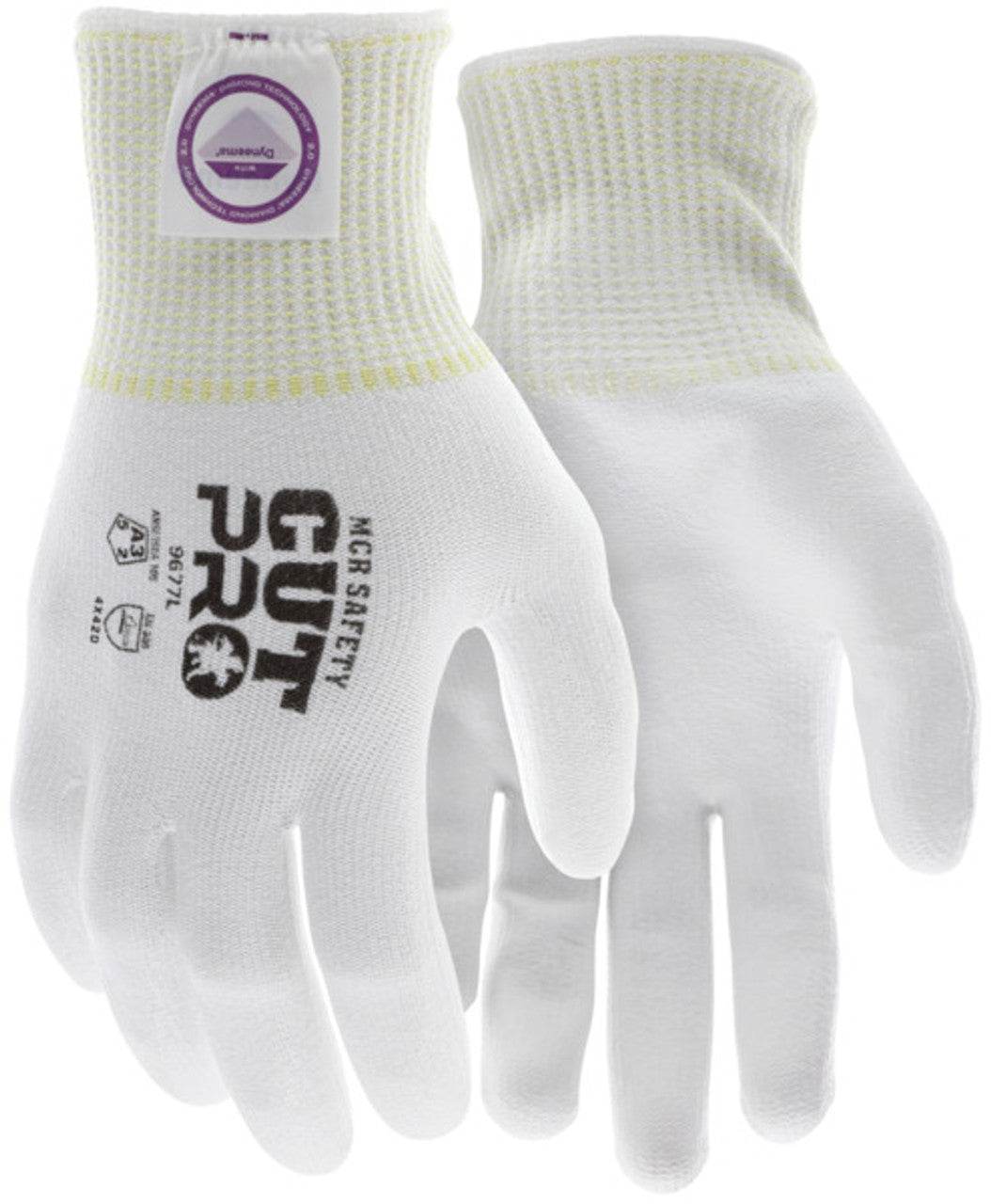 MCR Safety CutPro® - 13 Gauge Dyneema® Diamond Technology Shell - Cut Resistant Work Gloves - White Polyurethane (PU) Coated Palm and Fingertips - Box of 12