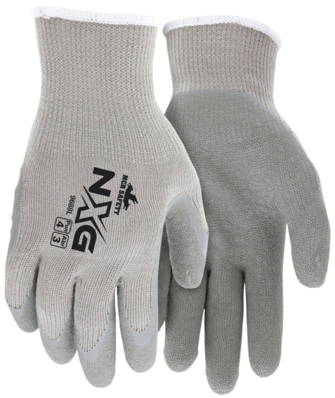 MCR Safety NXG ® Work Gloves - 10-Gauge Cotton/Polyester Shell - Latex Coated Palm and Fingertips - Vending Packaged - Case of 72