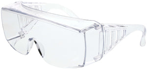 MCR 98 Series Safety Glasses - Single Lens Design - Spatula Temples - Integral Side Shields - XL- Clear - Uncoated - Box of 12 Part# 9800XLB