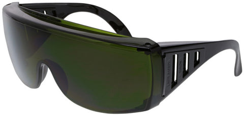 MCR 98 Series Safety Glasses - Single Lens Design - Spatula Temples - Integral Side Shields - XL - 5.0 Green Lens - Duramass Hard Coat - Box of 12 Part# 98150