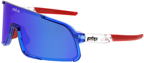 MCR Hulk® 4 Safety Glasses - Blue Diamond Mirror Polarized Lens - Bomb Pop Frame - MAX3 Hard Coating - Part# HK448BZP